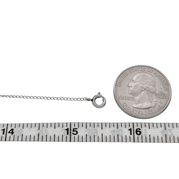 Vintage Sterling Silver 925 1.1mm Curb Link Chain Necklace 15.5" - Picture 2 of 3